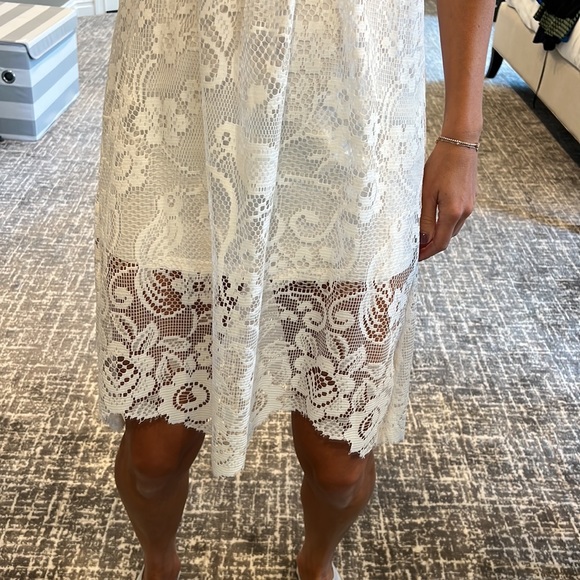 Natalie Anne White Crochet Tank Dress with Cotton Slip - Picture 3 of 6